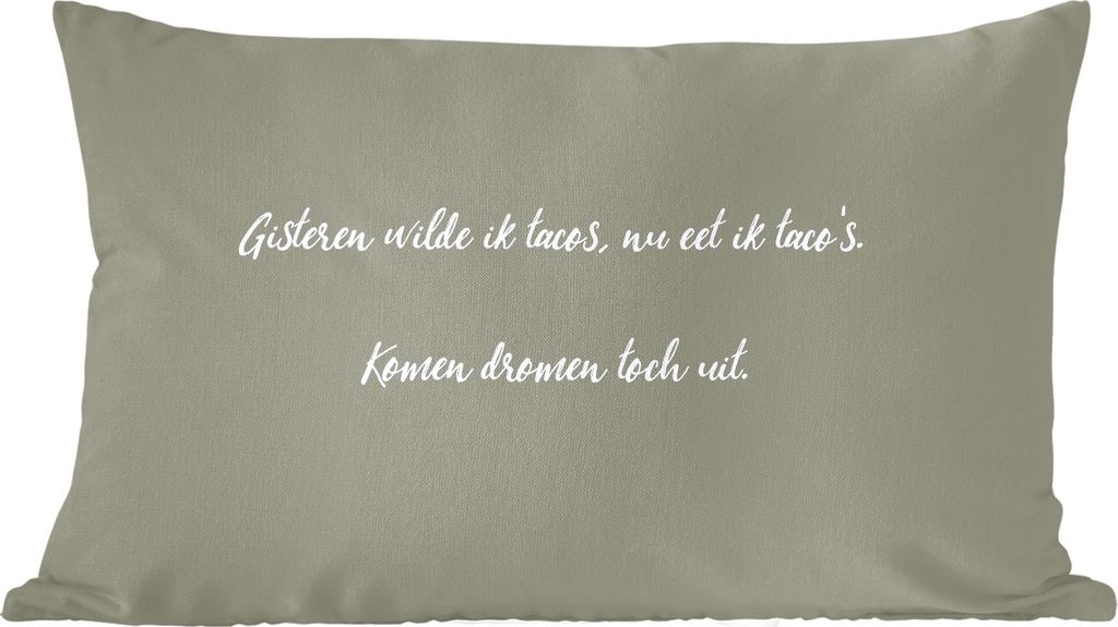 MuchoWow Zierkissen Sofakissen Wohnzimmer Dekokissen 60x40 cm Gestern wollte ich Tacos - Zitate - Taco-Liebhaber - Sprichwörter - Kopfkissen - P...