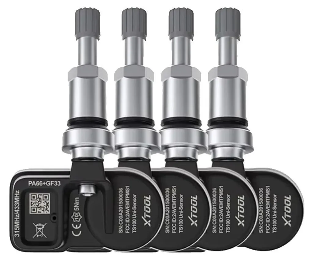 Capteur TPMS pour changement de pneus hiver lot de 4 valves métalliques