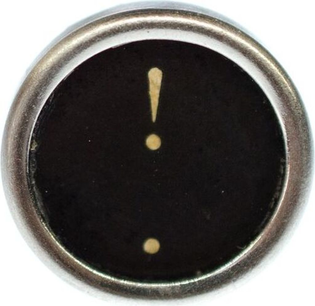 Schreibmaschinentaste Brosche Miniblings Anstecker Ausrufezeichen Schwarz