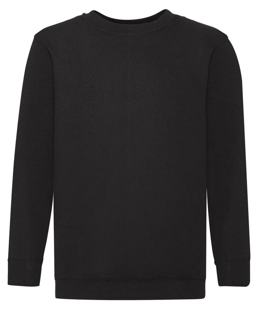 Fruit of the Loom - "Premium" Sweatshirt für Kinder angesetzte Ärmel LT1861 (128) (Schwarz)