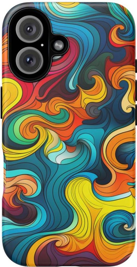 Faszinierende bunte Wirbel – Handyhülle Kompatibel mit iPhone 16