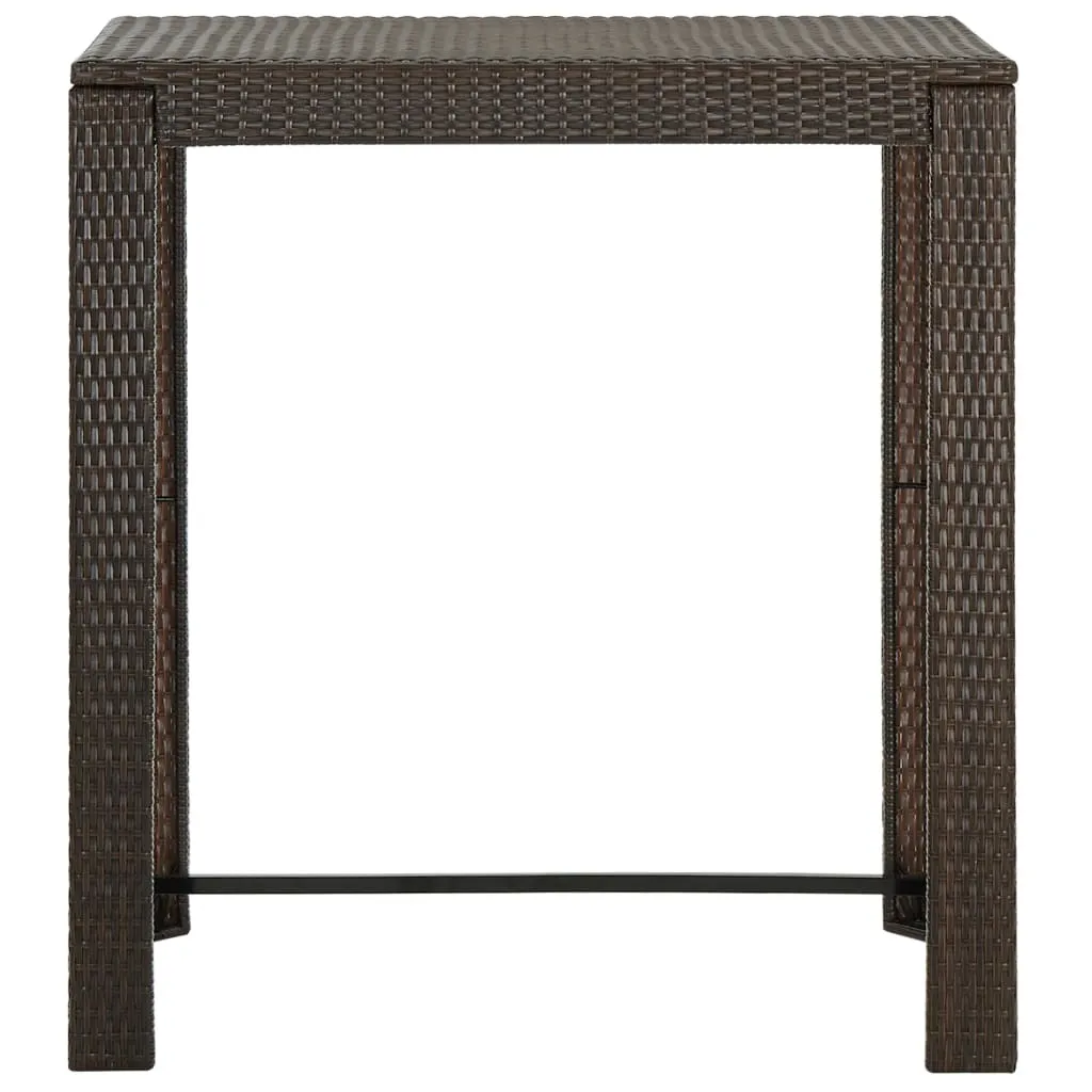 Tavolo Bar da Aperitivo Giardino vidaXL Poly Rattan Marrone