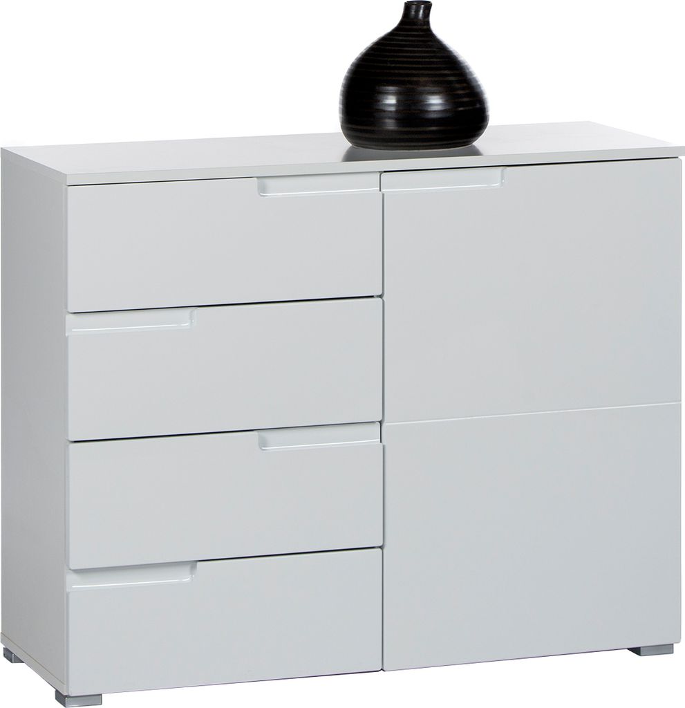 Kommode >Suzette< in Weiß aus MDF - 100x80x40cm Produktbild 