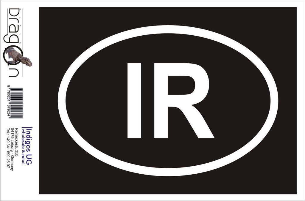Aufkleber / Autoaufkleber - JDM / Die cut / Auto / OEM - Iran IR - 160x110mm rot - Heckscheibe / Heckscheibenaufkleber