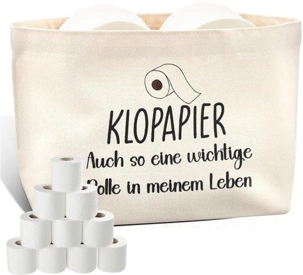 Boîte à papier toilette imperméable en coton et lin naturel de 20cm