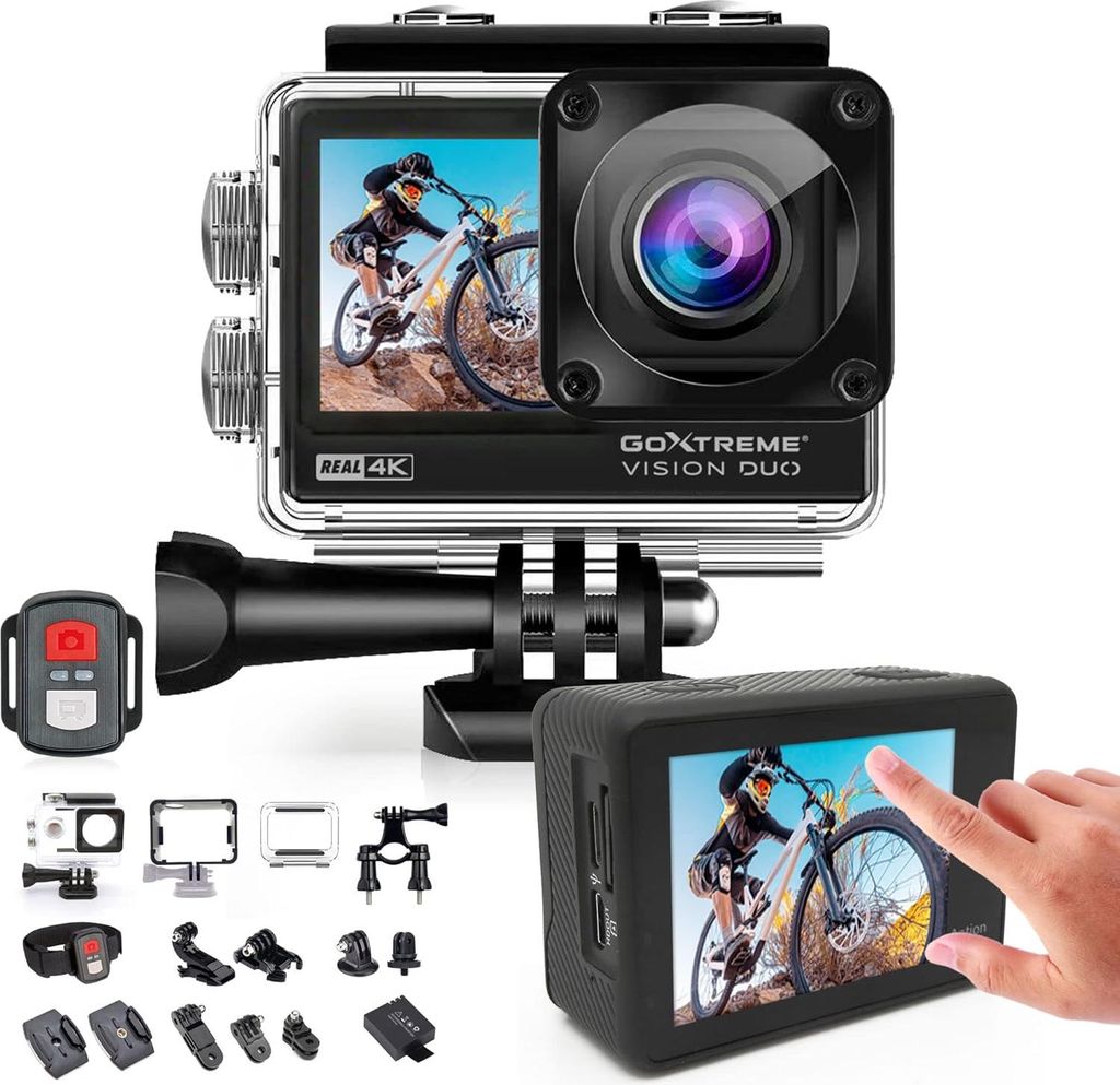 GoXtreme Vision DUO, 4K Ultra HD, 12 MP, 120 fps, WLAN, 1050 mAh, 68 g