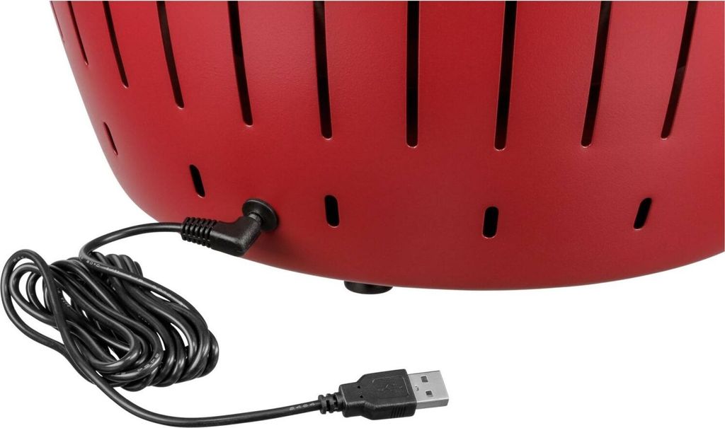 LotusGrill G-435 Holzkohlegrill XL 40,5cm rot mit USB Anschluss
