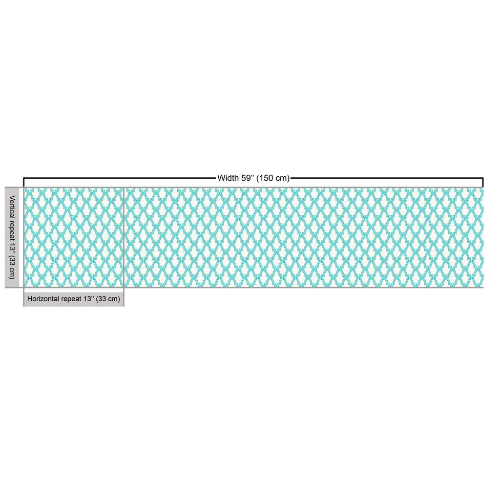 Tissu pour couture DIY turquoise 3 mètres motif ethnique et géométrique