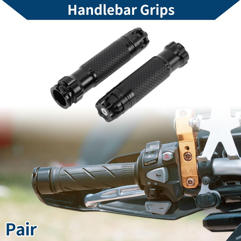 23 x 23mm Universelle Motorrad Griff Hüllen Rutschfest Aluminiumlegierung Lenkergriffe für Motorrad Roller Fahrrad ATV All Schwarz 1Paar