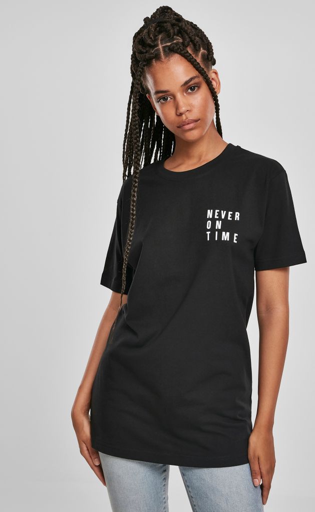 Mister Tee Female Shirt Ladies Never On Time Tee Black-XS