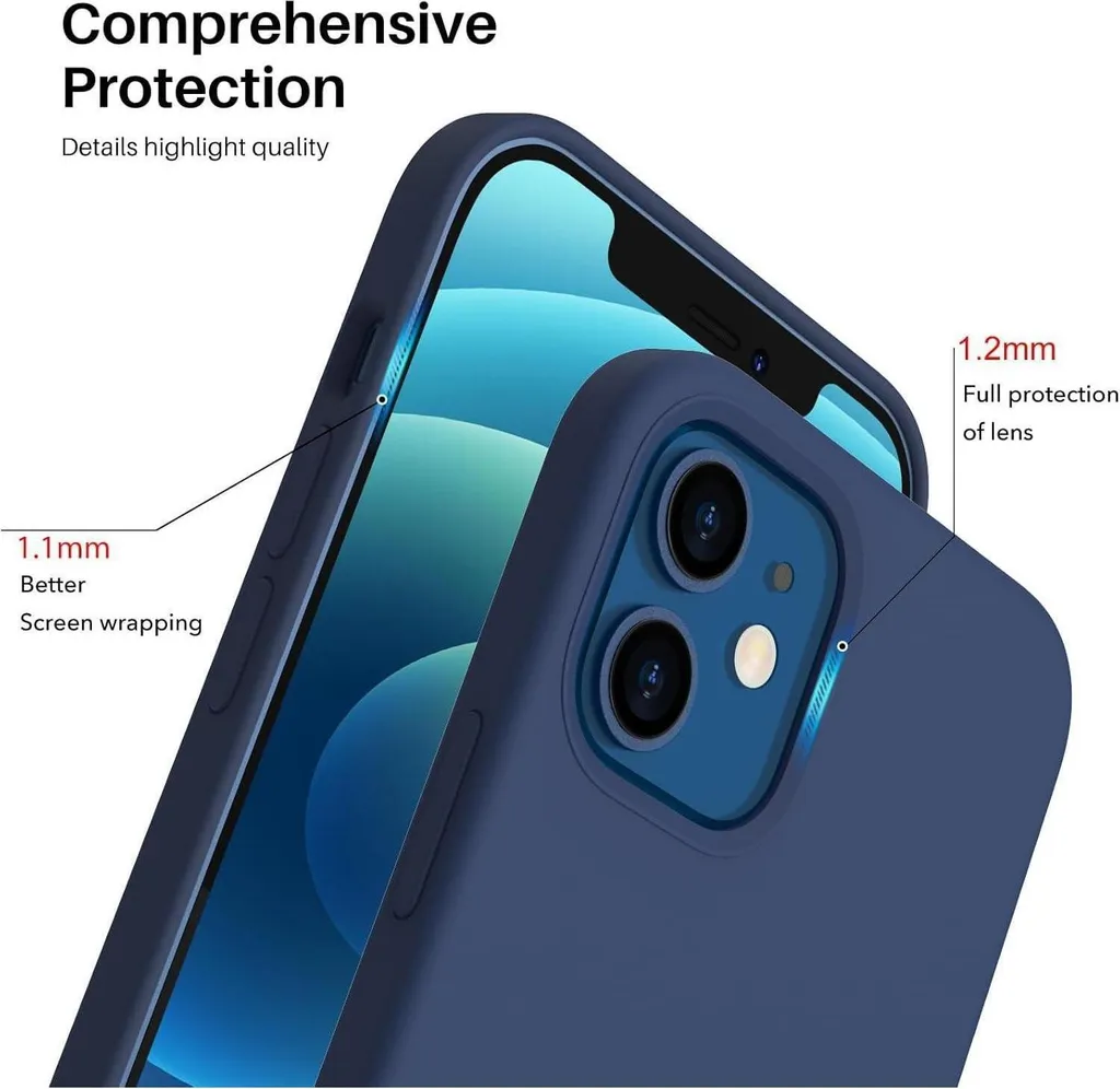 Coque silicone iPhone 12 Pro anti-rayures et anti-glisse bleu foncé - 4