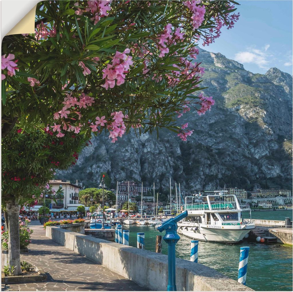 ARTland Wandbild, selbstklebend Gardasee Hafen Limone sul Garda II Größe: 70x70 cm