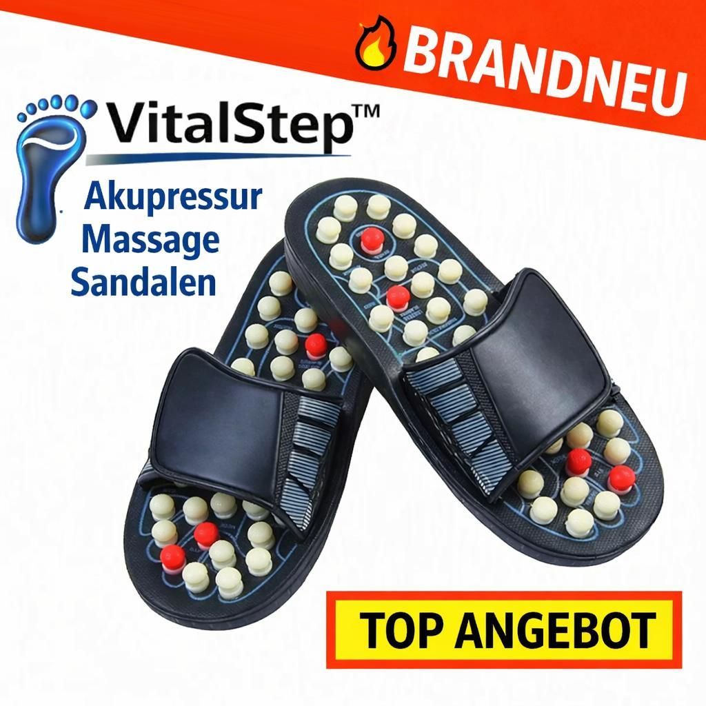 VitalStep Akupressur Massage Sandalen Reflexzonen Fußmassage Hausschuhe: 40-41