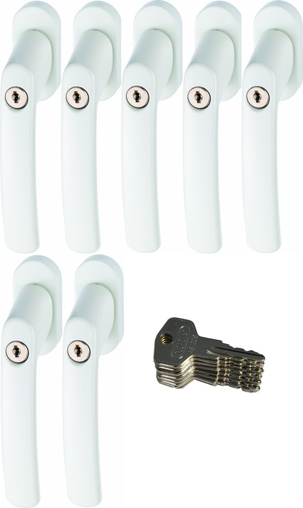 ABUS FG200 W SB abschließbarer Fenstergriff, weiß im Set 7 Stück