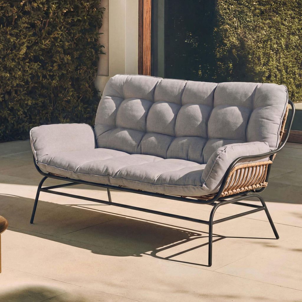 Sofa dwuosobowa HWC-P75, sofa ogrodowa Ławka ogrodowa Zdjęcie produktu 