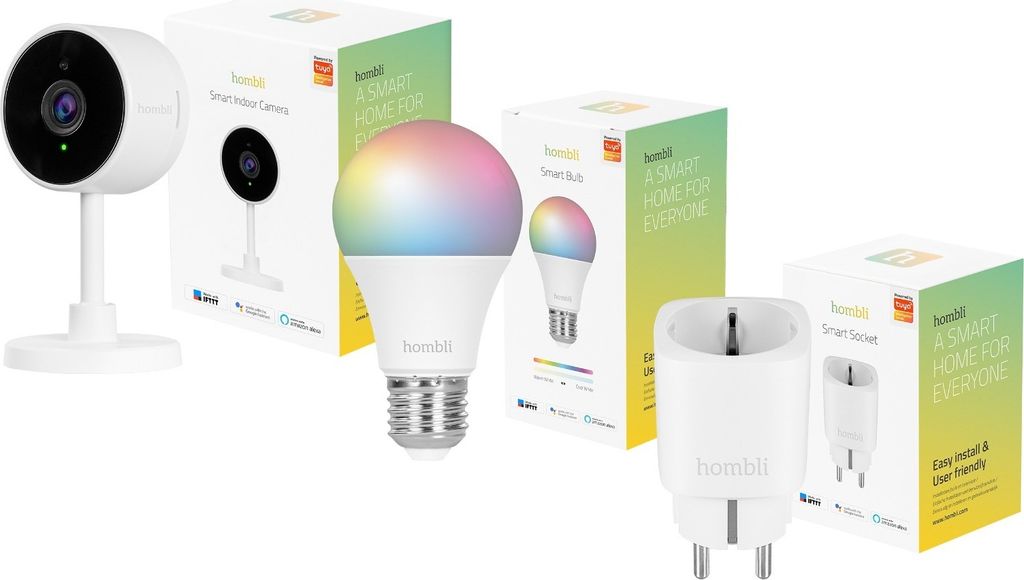 Hombli Smart Home Starter Kit - Smarte Lampe - Smarte Kamera - Smarter Stecker