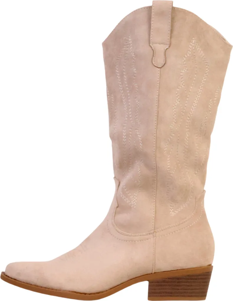 Bottes à talon mollet large avec fermeture stretch ajustable