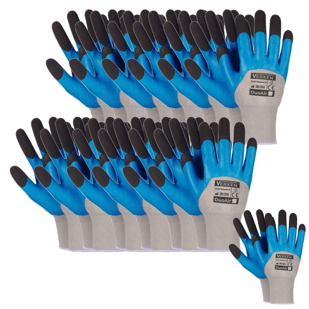 12 Paar Arbeitshandschuhe Montagehandschuhe Latex Gr 9 Schutzhandschuhe Garten