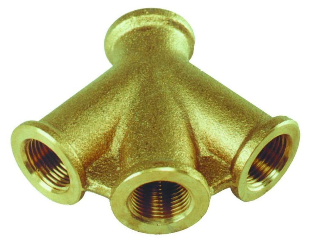 Distributeur d'air comprimé en laiton, 3 voies, 3/8" Image du produit 