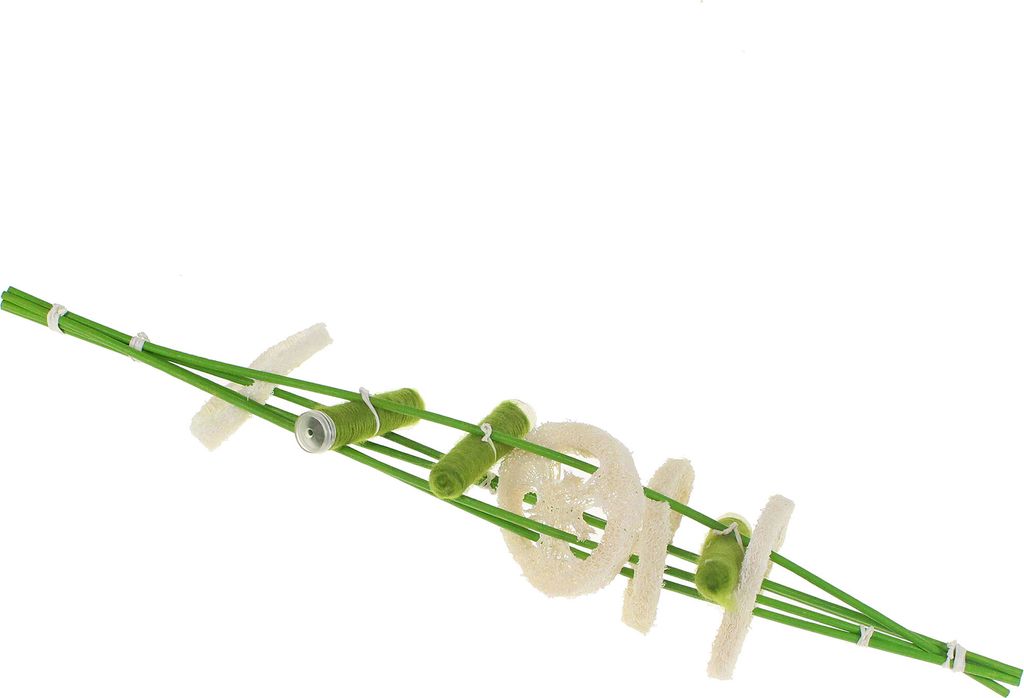 Gesteck Unterlage 3 Orchideenröhrchen Luffa L50xB8cm Tischdeko Tischgesteck grün