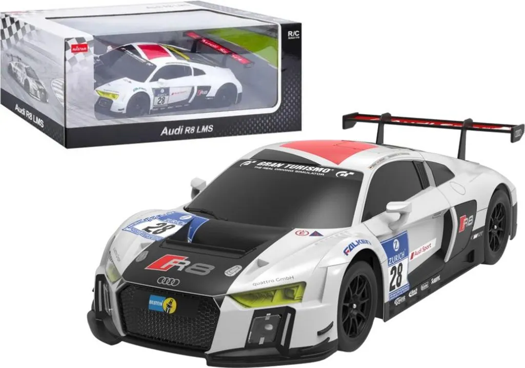 Audi R8 LMS R/C 1:24 blanc et noir - Voiture de course radiocommandée