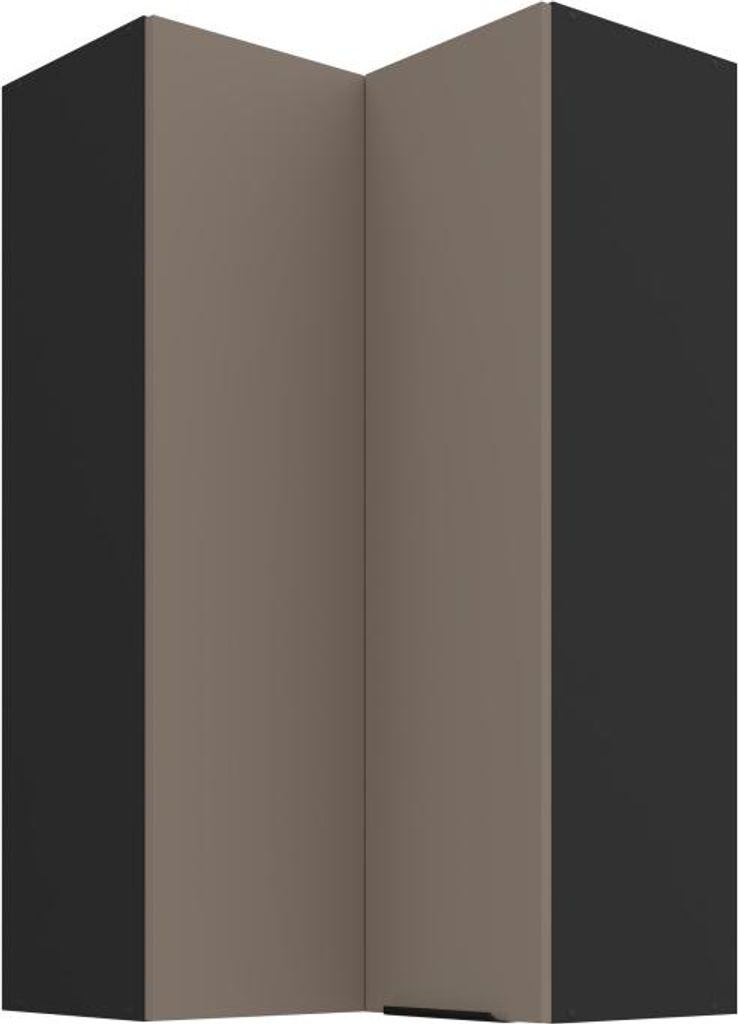 Hochschrank LUNARA 2 – 60 x 60 cm, dunkelbeige/schwarz Produktbild 
