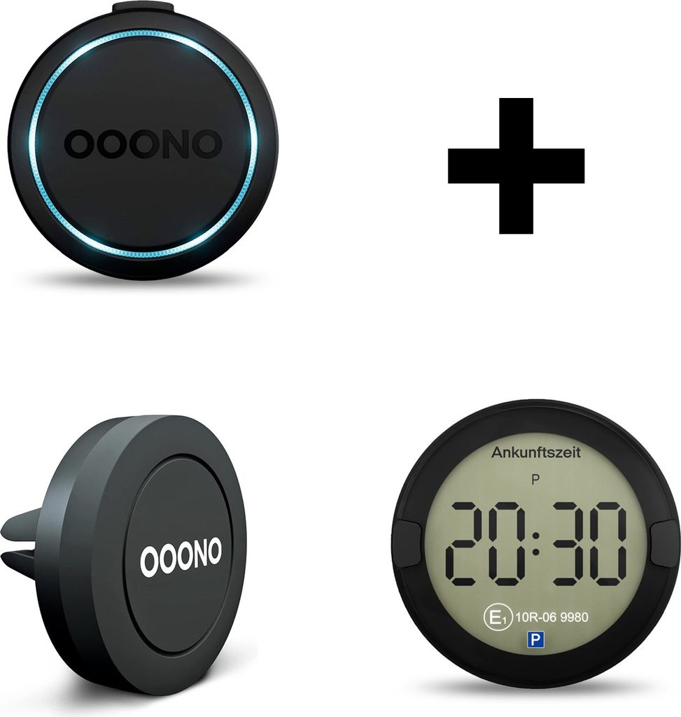 OOONO 3`er Set: OOONO CO-Driver NO:2 + P-DISC NO2 Parkscheibe + Mount Halterung