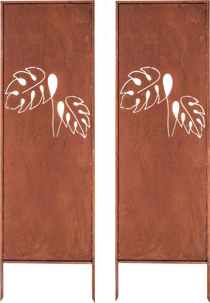 Sichtschutz Metall 2x - 160 cm x 50 cm - Edelrost - Produktbild 