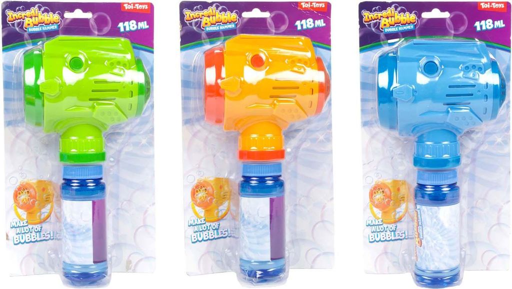 Toi-Toys Seifenblasenpistole Hammer für Kinder - buntes Spielzeug