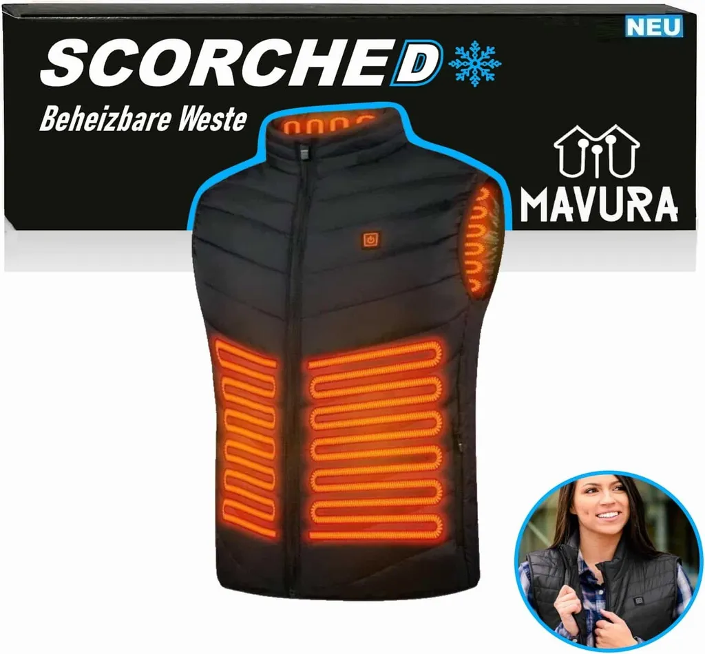 SCORCHED Veste Chauffante USB Premium Taille 3XL pour l'Hiver Intense