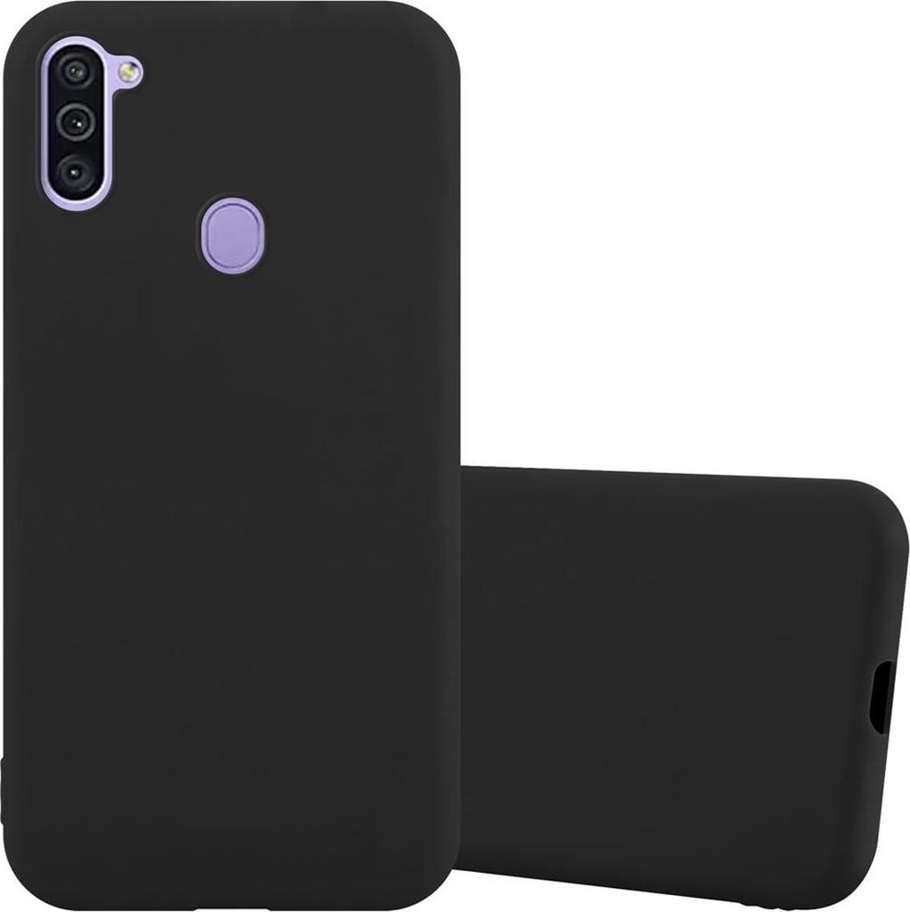 Cadorabo Hülle für Samsung Galaxy A11 / M11 Schutzhülle in Schwarz Handyhülle TPU Silikon Etui Case Cover