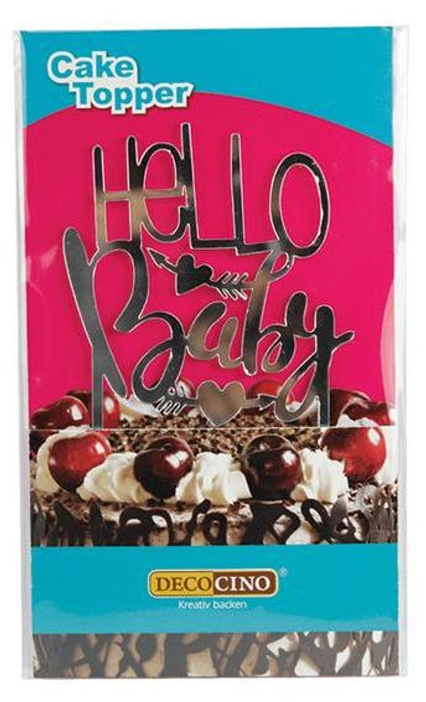 Cake Topper Hello Baby - Tortendeko
