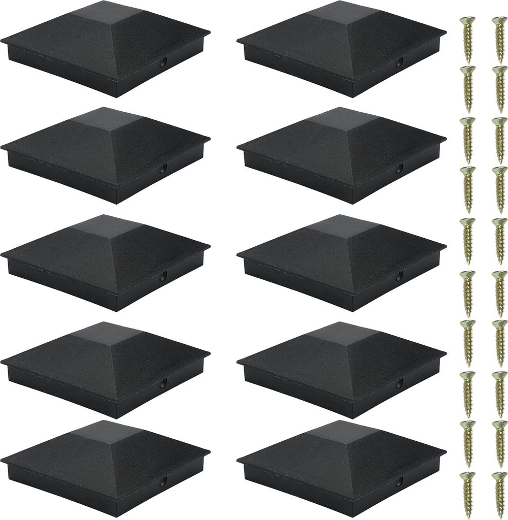 10 Pack 102*102mm(4*4inch) Holz Zaun Pfostenkappen Kunststoff Deck Post Caps Wasser-Proof UV-Proof Keep Post von Cracking und Fäulnis Outdoor Post...