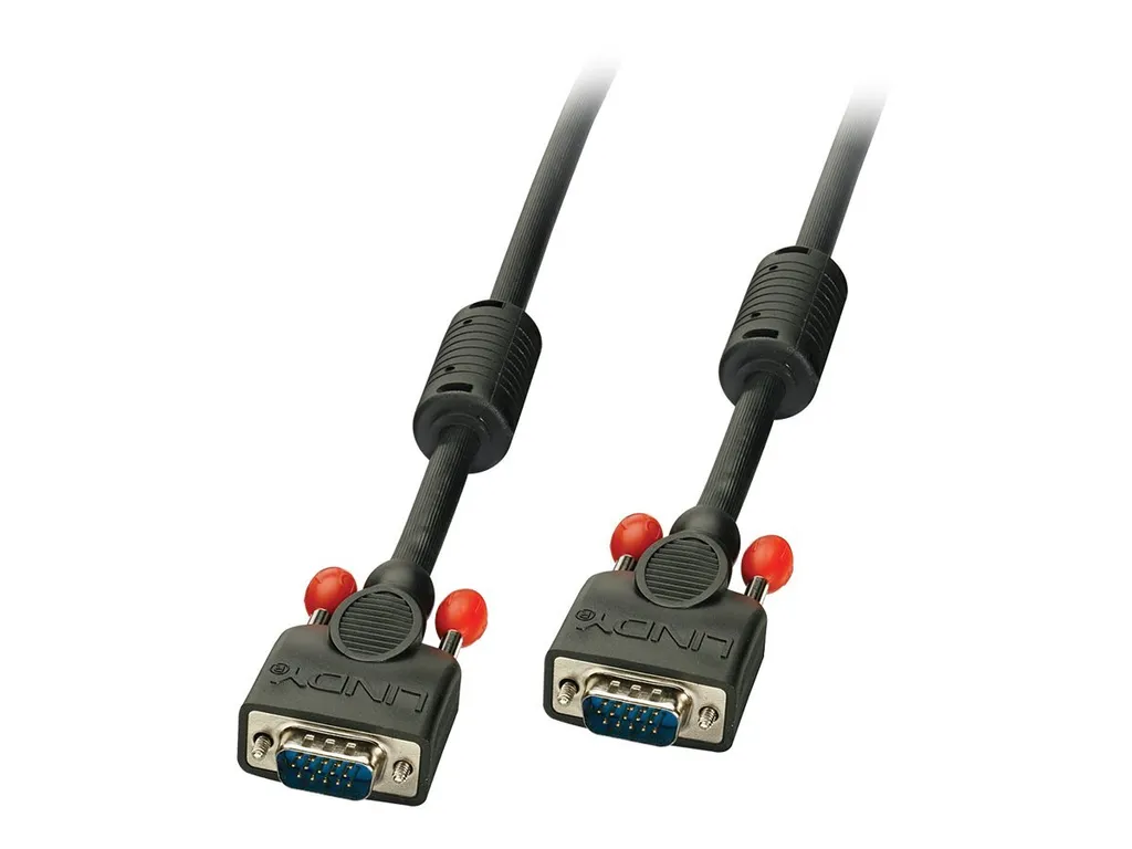 Câble VGA 20m pour vidéoprojecteur noir Lindy HD15 M/M compatible DDC