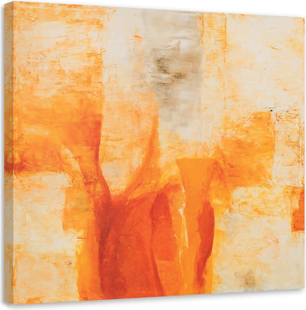 Leinwandbild orangenmuster von unten nach oben 40x40 cm Feeby orange wandbild bereit zum aufhängen