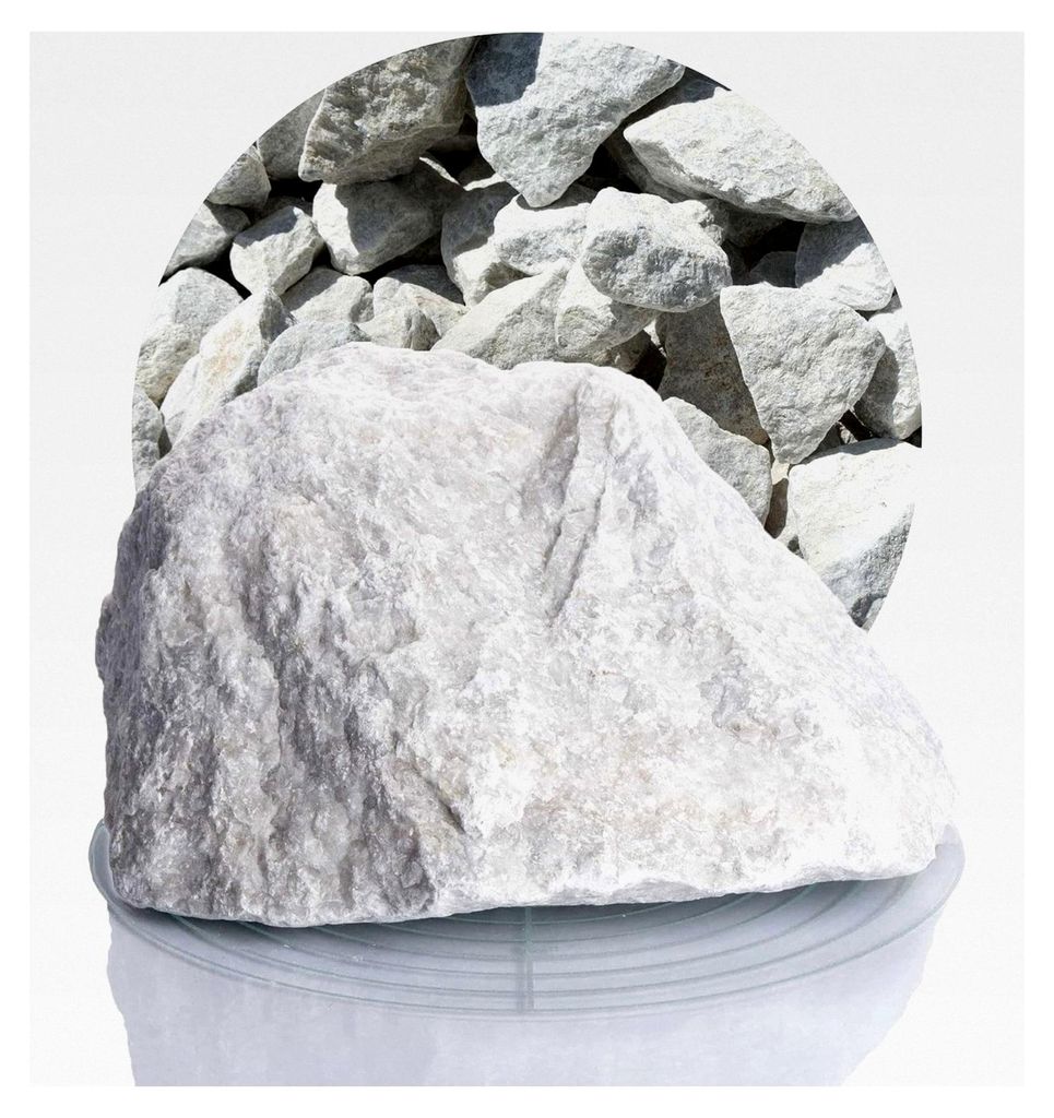 Marmor Gabionensteine weiß 60-150 mm 25 kg, farbechter Naturstein, geeignet für breite Gabionen, Säulen und Steinzäune, Bruchsteine, robust und...