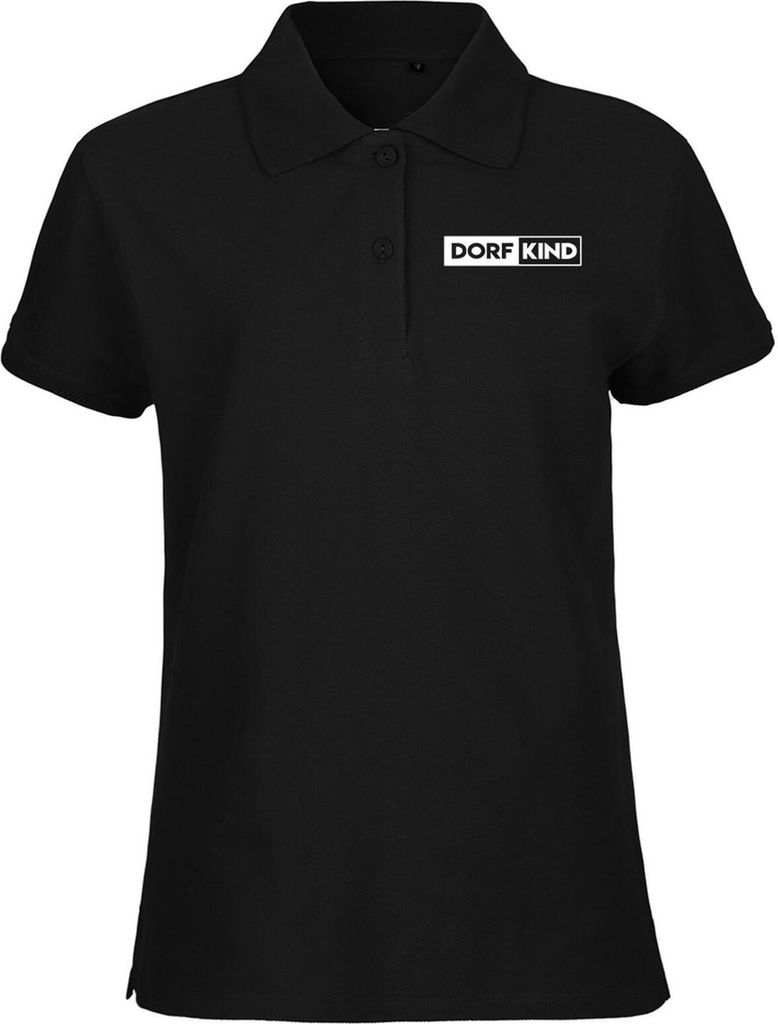 Hellweg Druckerei Frauen Polo Shirt Dorfkind Modern Geschenk Frauenshirt Black Größe S Bio Baumwolle Fairtrade Dorfkind Modern Präsent