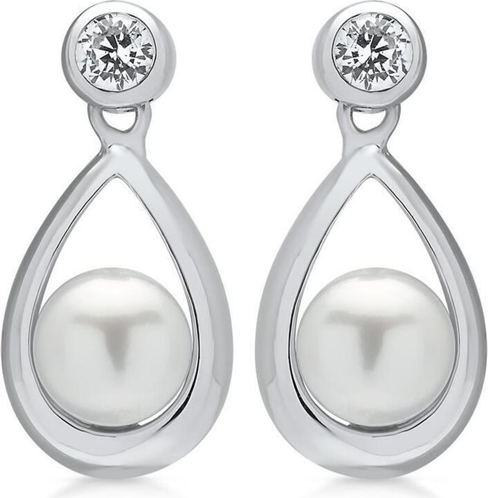 925er Silber Unique Ohrstecker mit Süßwasserperlen SE0713