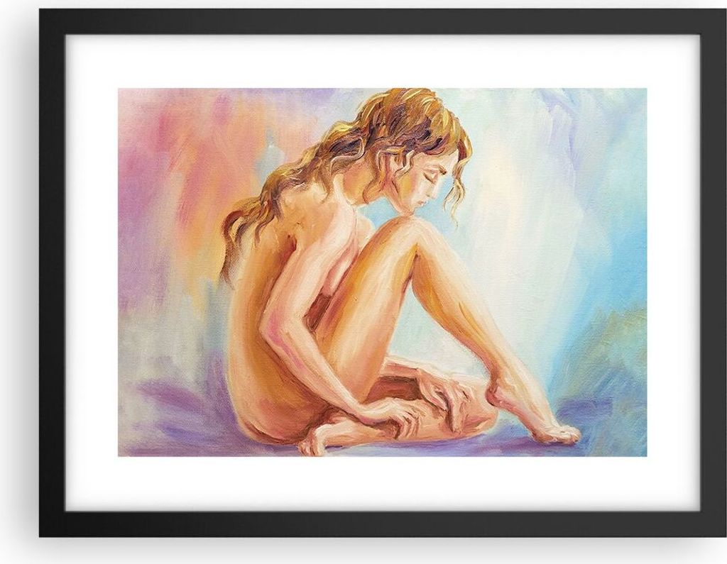 Gerahmtes Poster - Schwarzer Rahmen - Frau Nacktheit Abgesehen von - 40x30 cm - Wand Bild - Wanddeko - Wandbilder - Wandposter - Bilderrahmen - Bil...