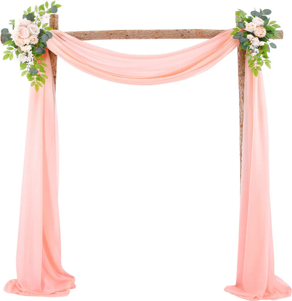 Drapé de mariage Pêche en Voile et Fleurs Artificielles - Lot Complet