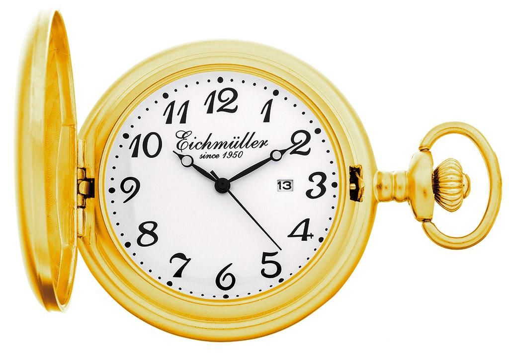 Eichmüller | Taschenuhr goldfarben Quarz Analog matt Produktbild 
