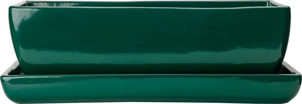 Blumentopf Blumenübertopf Dunkel grün Kaktenschale mit Produktbild 3