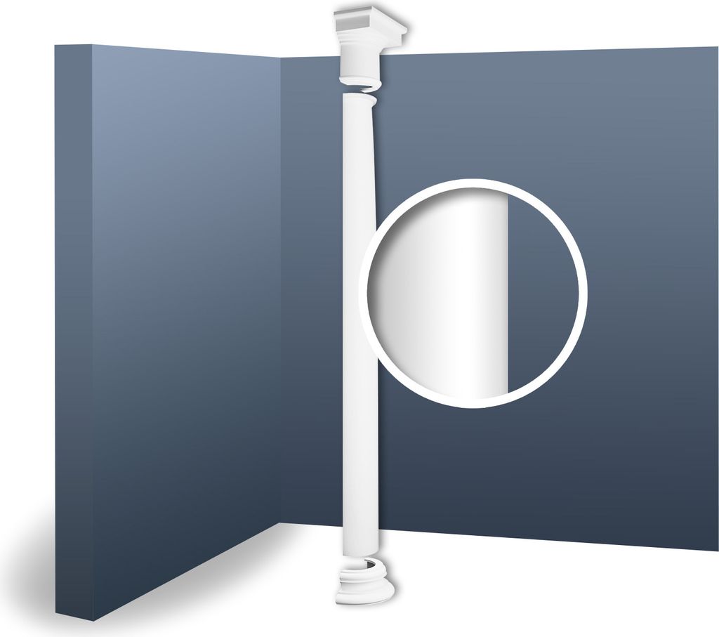 Orac Decor KD1H LUXXUS Halbsäulen Set Wand-Stuck-Säule antike Rundform | 2,43 m