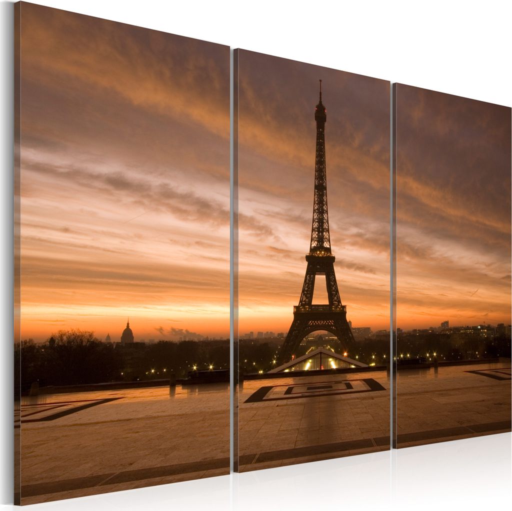 Modernes Wandbild 030219- 1 (120x80) - 3 Teilig Bilder Fotografie auf Vlies Leinwand Foto Bild Dekoration Wand Bilder Kunstdruck Paris