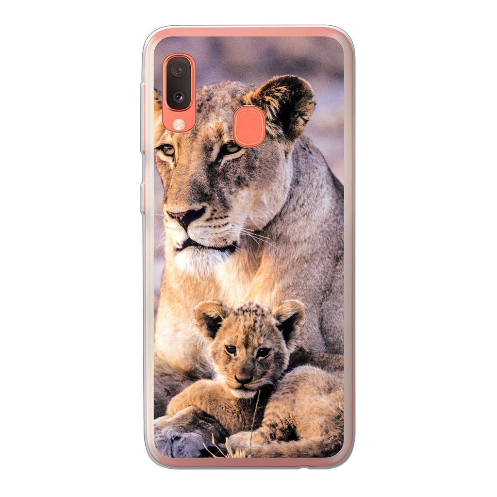 MuchoWow Handyhülle Schutzhülle Hülle für Samsung Galaxy A20e Löwin - Löwe - Junges Silikon Softcase Handy Hülle - Abdeckung