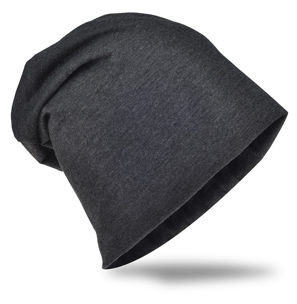 Beanie Muetze Unifarbe Anthrazit Produktbild 