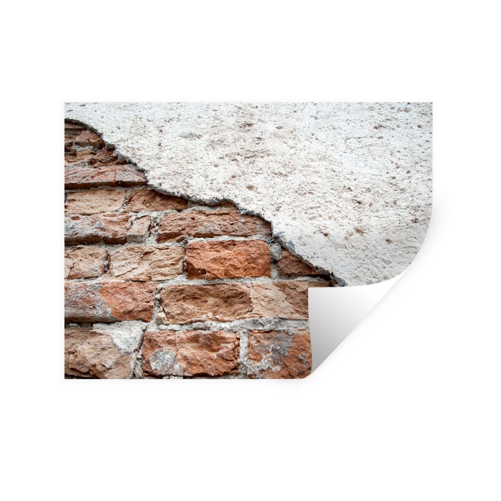 MuchoWow Wandtattoo Wandsticker Wandaufkleber Gips - Stein - Mauer - Ziegel 40x30 cm Selbstklebend und Repositionierbar - Faltenfrei