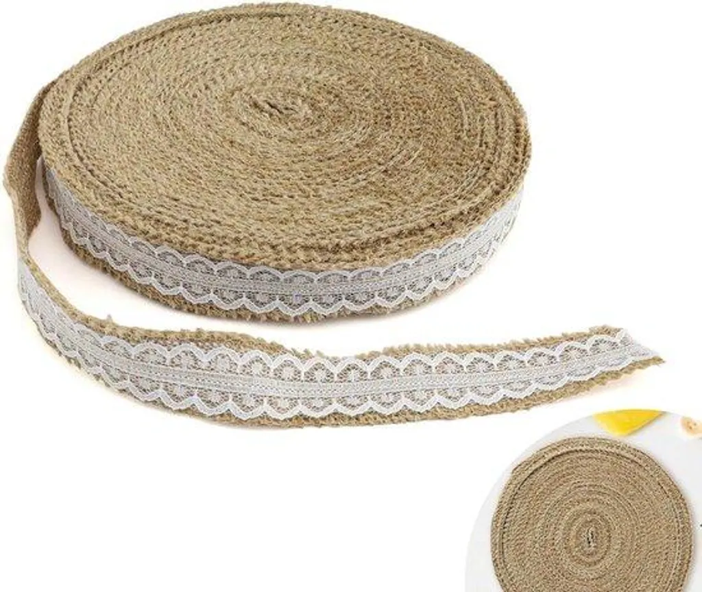 Ruban décoratif vintage de 20m avec bords blancs pour couture et DIY