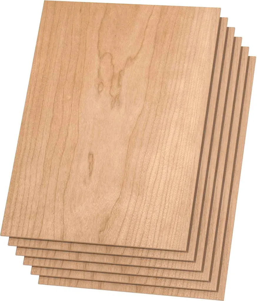 Panneau de Bois Contreplaqué Cerisier 3 mm xTool pour Loisirs Créatifs x6