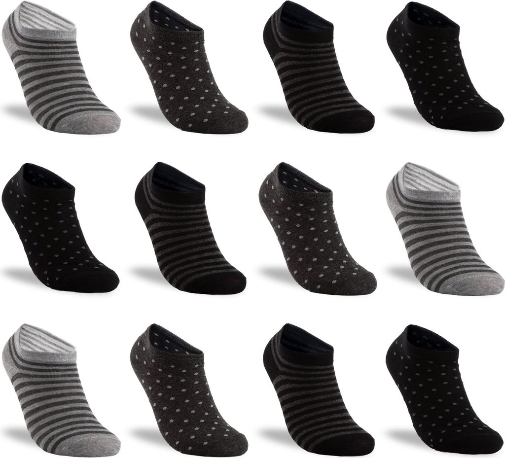 TEXEMP Damen Sneaker Socken 6 - 18 Paar Kinder Baumwolle Freizeit Sport | B196 - 35-38 - 6er Pack